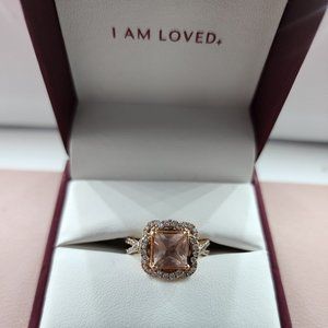 Truly Zac Posen 14K Rose Gold 1 1/2 CTW Morganite & Diamond w/ lifetime warranty